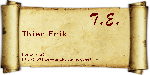 Thier Erik névjegykártya